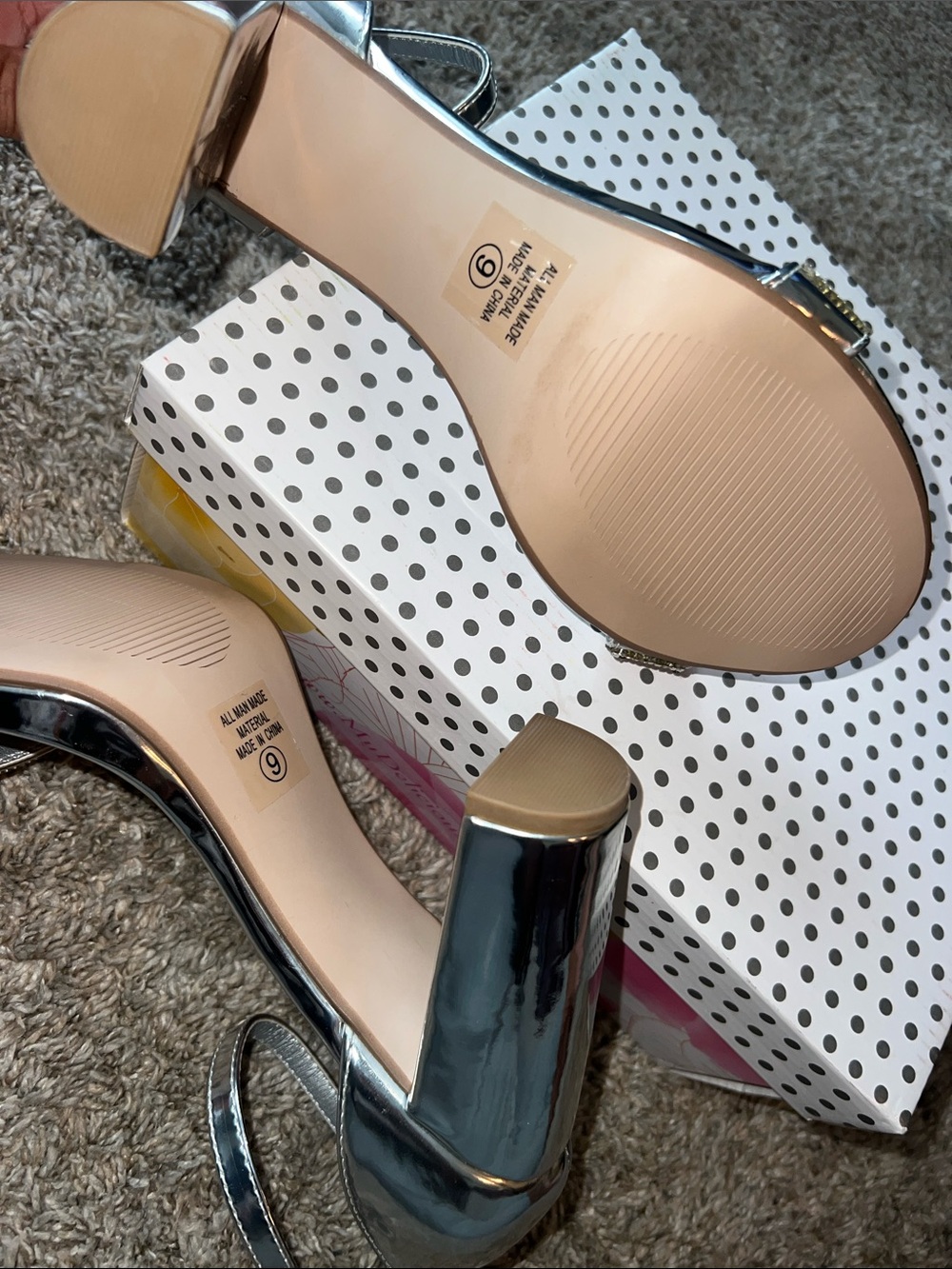Silver Rhinestone Ankle-Strap Heels - Picture 4 of 5
